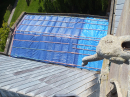 Lady chapel roof after tarpaulins had been laid.